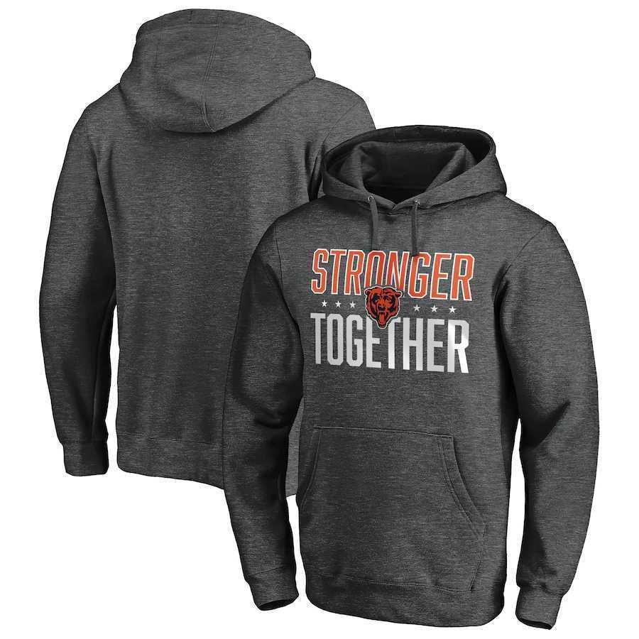 Men's Chicago Bears Heather Charcoal Stronger Together Pullover Hoodie,We sell and wholesale Men's Chicago Bears Heather Charcoal Stronger Together Pullover Hoodie on line form chian!